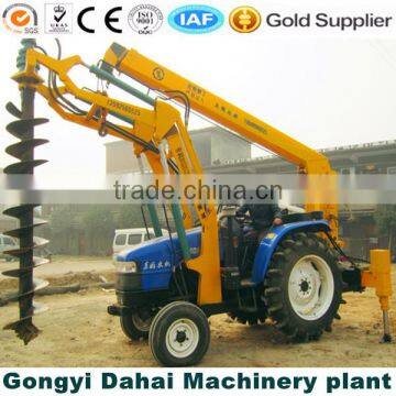 Hydraulic digger on Cobblestone soil layer