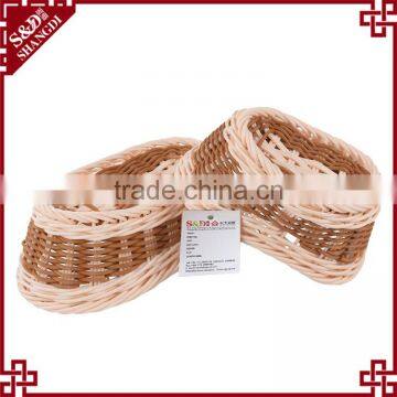Boat Shape Woven Rattan Sundries Storage Fast Food Popcorn Snack Basket photo-5