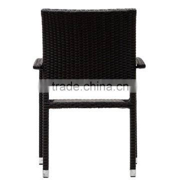 Four Bella Outdoor Stackable Dining Wicker Chairs in Espresso photo-3