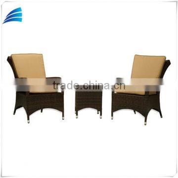 modern outdoor furniture rattan steel 3pc chatting set
