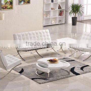 Lounge Chair White Cowhide Leather PU Barcelona Chair Replica BY0401 photo-6