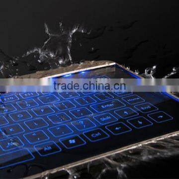 Newest Fashion Glass Touch LED Backlit Universal Wired Keyboard Transparent Glass LED Touch Keyboard photo-4