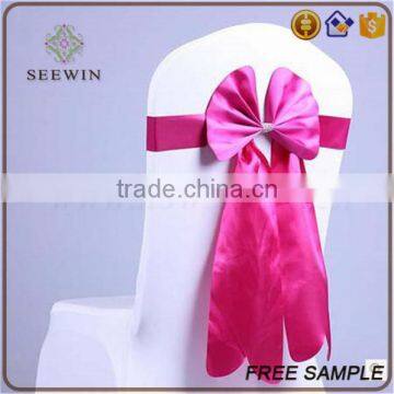 Soft Chiffon Bow Tie Satin Chair Sash for Christmas Party photo-2