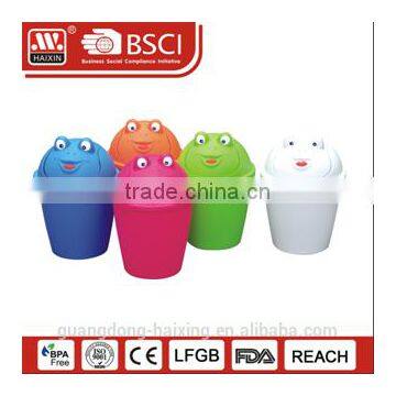 HaiXing promotional plastic frog pattern rubbish bin 6L