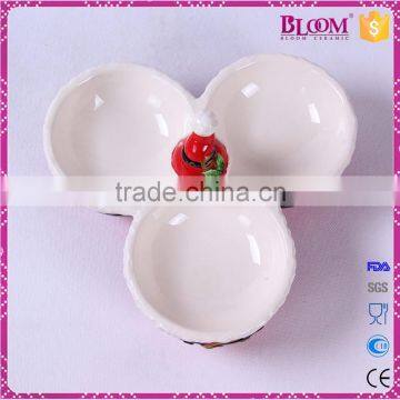 High Quality Red Christmas Ceramic Candy Dish photo-4