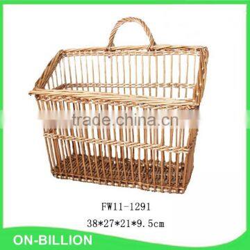 Wicker material rectangular wall basket