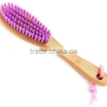 High quality solid wood brush soft wool washing brush/multi-purpose cleaning shoes brush with long handle