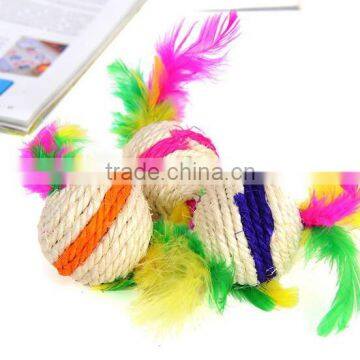 2017 Wholesale Cat Toys Bulk Cat Toys Cat Toy Ball With Feather photo-2