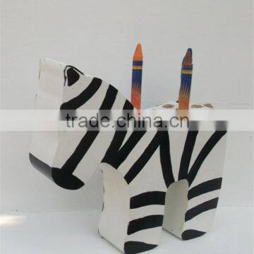 Hot sell wooden Zebra Crayon holder Perfect for pens made in China