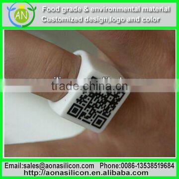 Cheap sell eco-friendly custom made silicone qr code ring no minimum