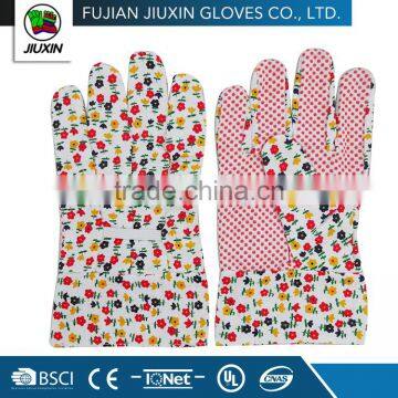 JX68C301 Factory Made High Quality Working Flower Drill Cotton Garden Gloves