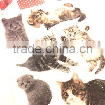 Cat Design Sticker, Lovely Cat Sticker for Decoration, Vivid Animal Decorative Shinny Glitter Sticker photo-5
