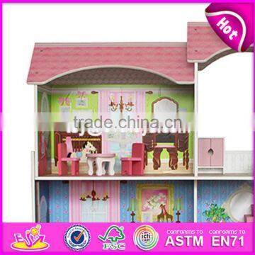 2017 Best Preschool Pretend Play Large Wooden Kids Doll House Set W06A248 photo-2