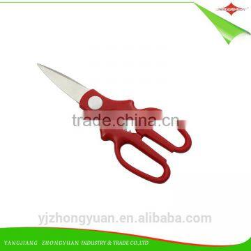 ZY-J1018 8 inch multi-use kitchen scissors/shears with red PP handle and nut cracker