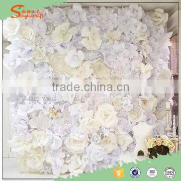 Artificial Flower for Wall Decoration/ SongTao 20160802 Wholesale Rose Flower Wall Artificial White Flower Wedding photo-3