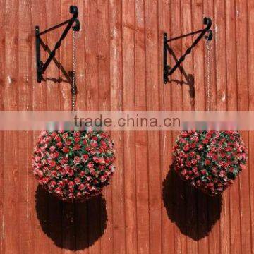 Artificial Topiary Flower Ball Red Rose Ball Twin-Pack with Hanging Chain