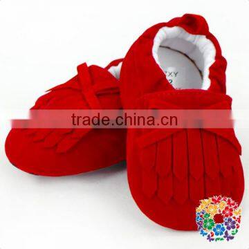 Plain Red Baby Girls Shoes Winter Soft Sole Prewalker Wholesale Baby Crib Shoes photo-3