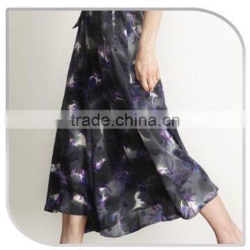 Floral Print Women Long Maxi Skirt photo-4