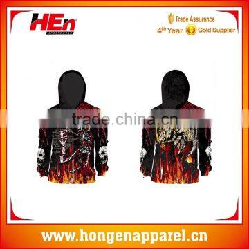 Hongen apparel Pullover Style Lightweight Polyester Men's Custom Sublimation Print Zipper Hoodie