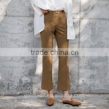 2017 New Fashion Women Wide Leg Pants White High Waist Trousers photo-4