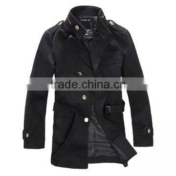 Man Slim Fit Long Style Wool Blend Jacket 2015 photo-6