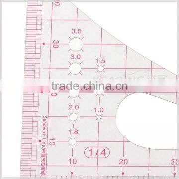 Kearing 1/4 Plastic Sandwich Line Scale Ruler / PVC Triangle Scales at Factory Price # 8514 photo-4