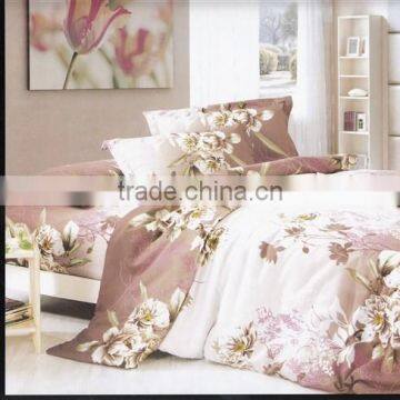 100%polyester digital printed embroidery flower heart luxury diamond velvet bedding set