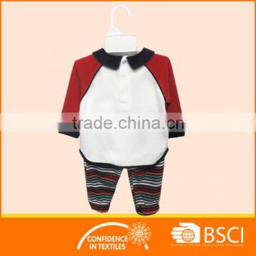 Wholesale Children Clothes Set Velour With Foot Kids Sleepwear photo-2