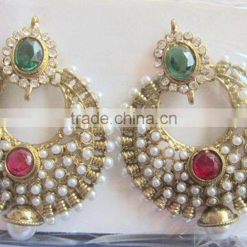 RAM LEELA gold tone dangler EARRINGS