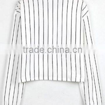 Women White Black Vertical Striped Letter Print Sweatshirt for Women photo-2