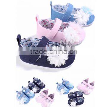 Baby Pre-Walker Flower Appliqued Dress Solid White Mary Jane Infant Shoes Colourful photo-4