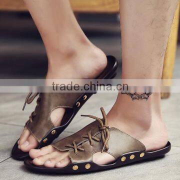 Zm35436a Summer Comfortable Leather Slippers 2017 New Men Sandals photo-2