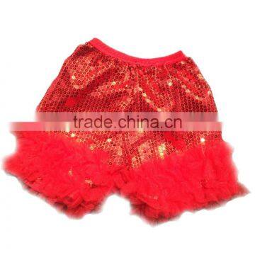 Giggle Moon Remake Girls Matching Icing Short Sequins Pants Girls Chevron Three Ruffles Pants photo-3