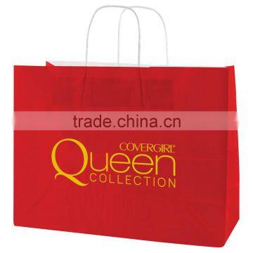 USA Made Gloss Coated Shopping Bag - Made of #63 White Kraft Paper, Dimensions Are 16" x 6" x 13" and Comes With Your Logo