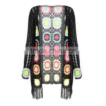 Wholesale Poncho Patterns Knitting Color Combination Womens Cardigan Sweater From Shantou photo-4