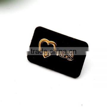 Black PU Felt Leather Sew on Patches With Gold Metal Plates Fashion Clothing Label for Jeans/jacket PLB-008 photo-4