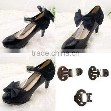 Black Lace and Bowknot Decorative Shoe Ornaments Shoe Lace Clips for Wedding Shoe Accessories