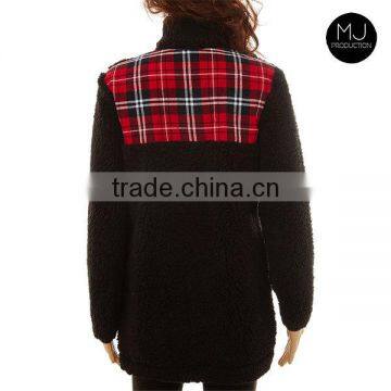 Factory Custom Pullover Oversize Plaid Sweater Woman photo-3