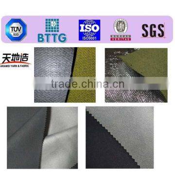 Non flammable fabrics with aluminium foil finish