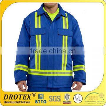 Protective Coverall Flame Resistant Duck Coat With Reflective Stripe and Quilt-Lined photo-3