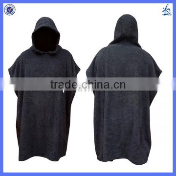 Plain dyed 100% cotton poncho pattern adult hooded towel