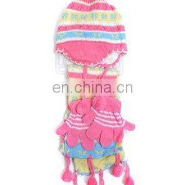 2015 new design fashional newest lovely super warm elegant children knit set