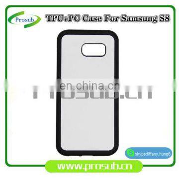 2d sublimation heat transfer PC +TPU silicon blank cell phone case for Prosub-S8