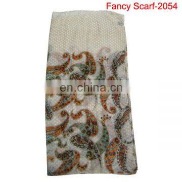 Polyester printed cashew scarf with long styles