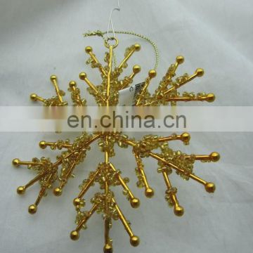 2014 christmas tree decoration, iron snow bead ornament, hanging craft