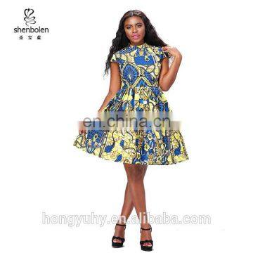 2017 Latest African wax print dress,Ankara dress African women clothing