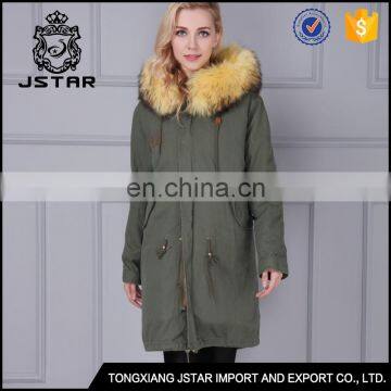 Hot Sale Top Quality Green Military Style Apparels Long Fur Clothing photo-5