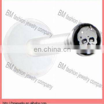 Fashion acrylic cool skull lip ring body piercing jewelry