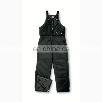 black polyester/cotton front zipper Bib pants