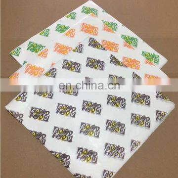 Eco-friendly Cheap Square Coated Grease Proof Paper for bread/hamburger/chicken rolls